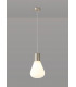 Narrow Pendant 1 x E27 Satin Nickel Opal Glass & Clear Twisted Cable-3