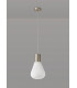 Narrow Pendant 1 x E27 Satin Nickel Opal Glass & Clear Twisted Cable-9