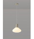Wide Pendant 1 x E27 Satin Nickel Opal Glass & Clear Twisted Cable-3