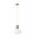 Wide Pendant 1 x E27 Satin Nickel Opal Glass & Clear Twisted Cable-4