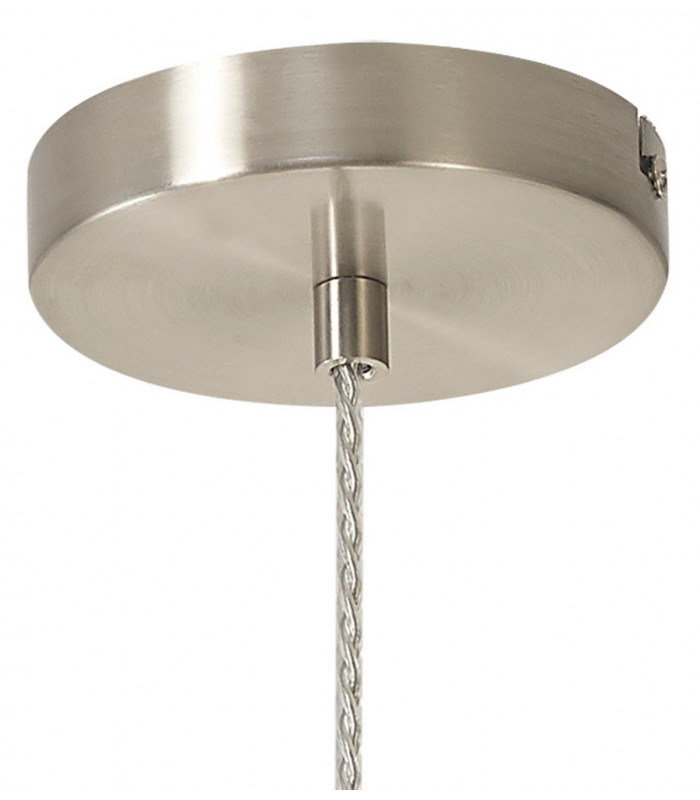 Wide Pendant 1 x E27 Satin Nickel Opal Glass & Clear Twisted Cable-8
