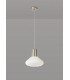 Wide Pendant 1 x E27 Satin Nickel Opal Glass & Clear Twisted Cable-9