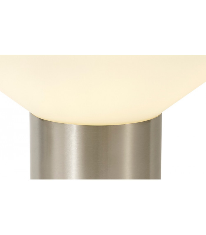Wide Table Lamp 1 x E27 Satin Nickel Opal Glass-6