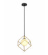 Single Pendant 1 Light Adjustable E14 Matt Black Painted Gold-4