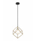Single Pendant 1 Light Adjustable E14 Matt Black Painted Gold-5
