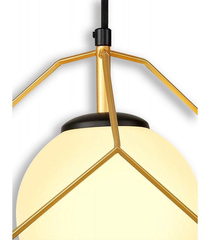 Single Pendant 1 Light Adjustable E14 Matt Black Painted Gold-8