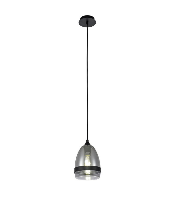 Pendant 15cm Cone 1 x E27 (Max 20W) Matt Black & Smoke-4