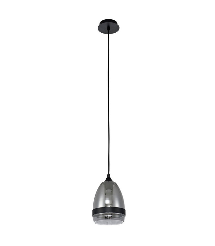 Pendant 15cm Cone 1 x E27 (Max 20W) Matt Black & Smoke-5