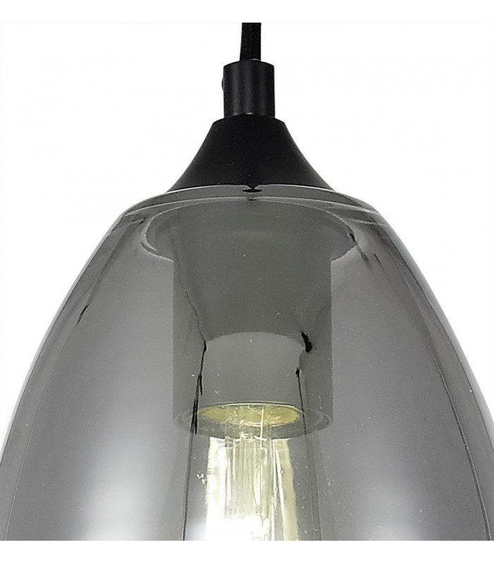 Pendant 15cm Cone 1 x E27 (Max 20W) Matt Black & Smoke-6