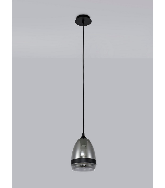 Pendant 15cm Cone 1 x E27 (Max 20W) Matt Black & Smoke-9
