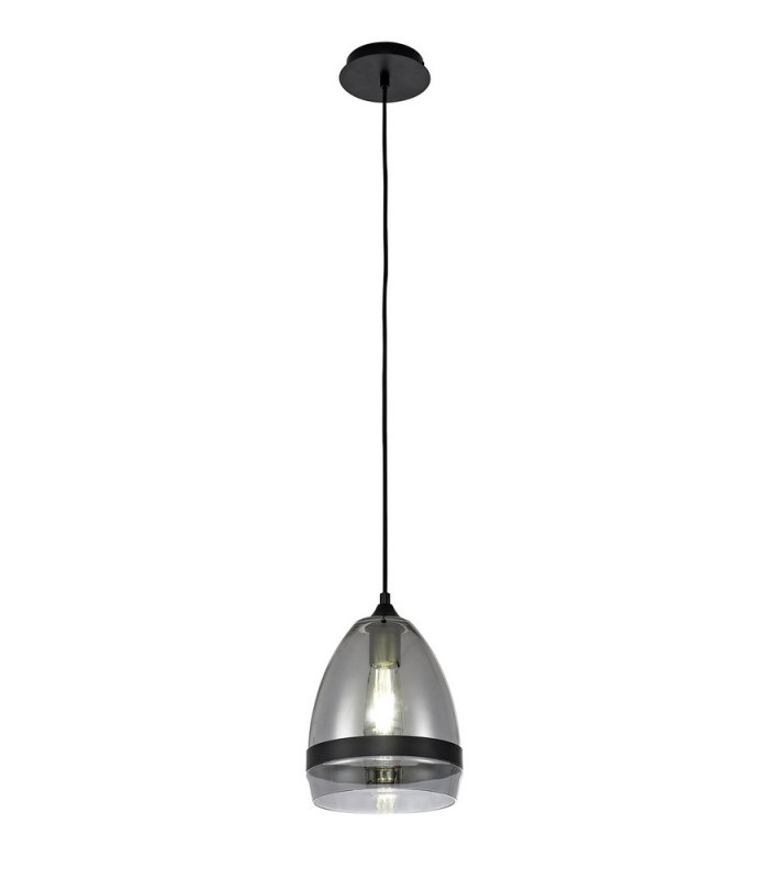 Pendant 20cm Cone 1 x E27 (Max 20W) Matt Black & Smoke-4