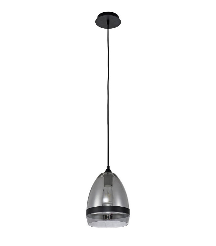 Pendant 20cm Cone 1 x E27 (Max 20W) Matt Black & Smoke-5