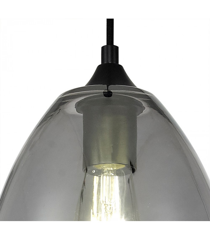 Pendant 20cm Cone 1 x E27 (Max 20W) Matt Black & Smoke-6