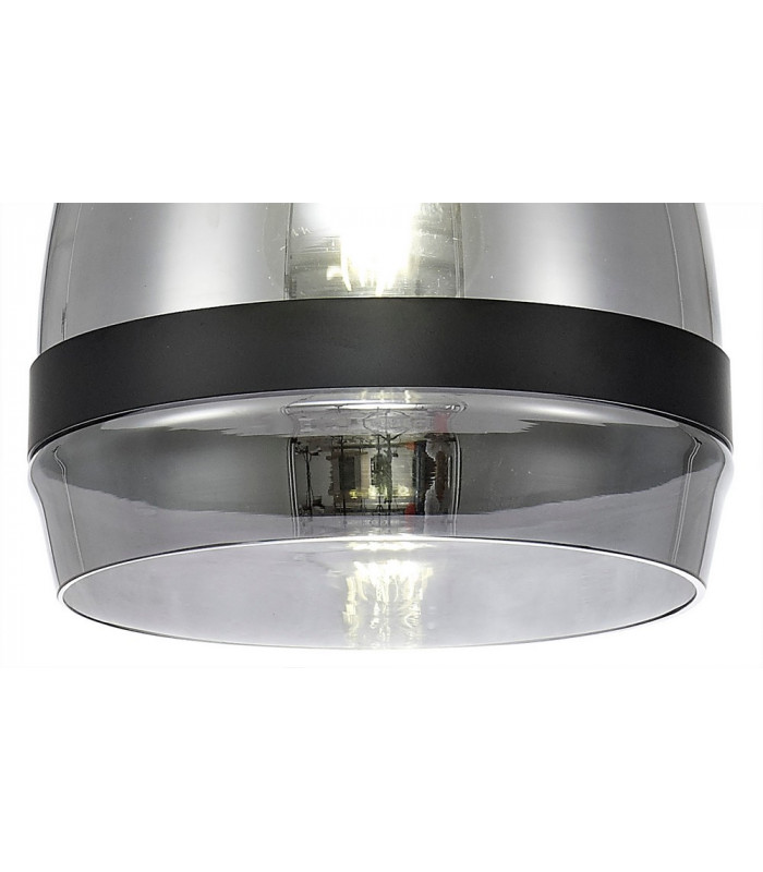 Pendant 20cm Cone 1 x E27 (Max 20W) Matt Black & Smoke-7
