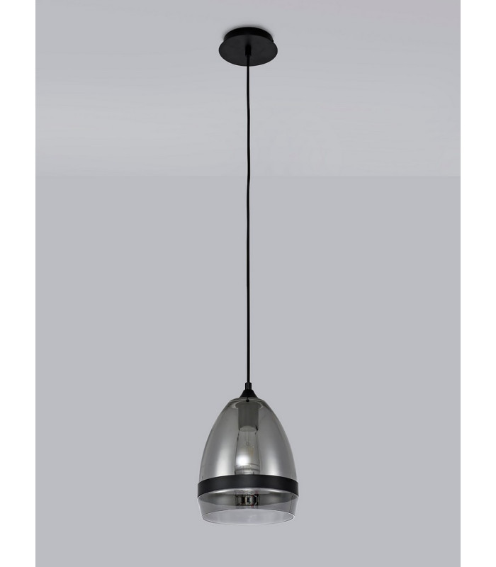 Pendant 20cm Cone 1 x E27 (Max 20W) Matt Black & Smoke-9
