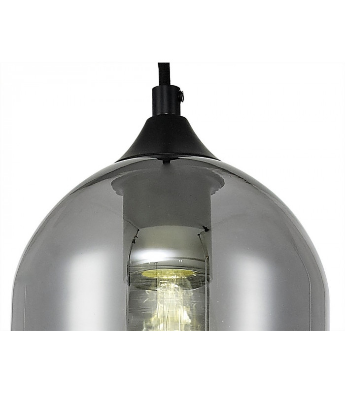 Pendant 15cm Dome 1 x E27 (Max 20W) Matt Black & Smoke-6