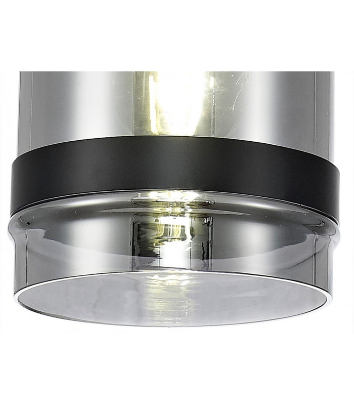 Pendant 15cm Dome 1 x E27 (Max 20W) Matt Black & Smoke-7