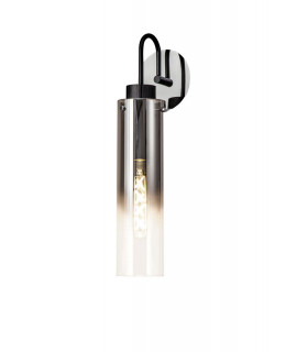Single Switched Wall Lamp 1 Light E27 Black Smoke Fade Glass-1