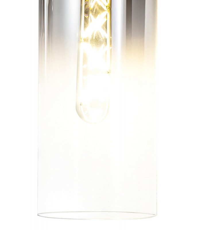 Single Switched Wall Lamp 1 Light E27 Black Smoke Fade Glass-7