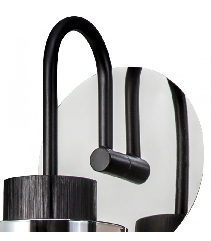 Single Switched Wall Lamp 1 Light E27 Black Smoke Fade Glass-8