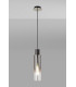 Single Pendant 1 Light Adjustable E27 Black Smoke Fade Glass-3
