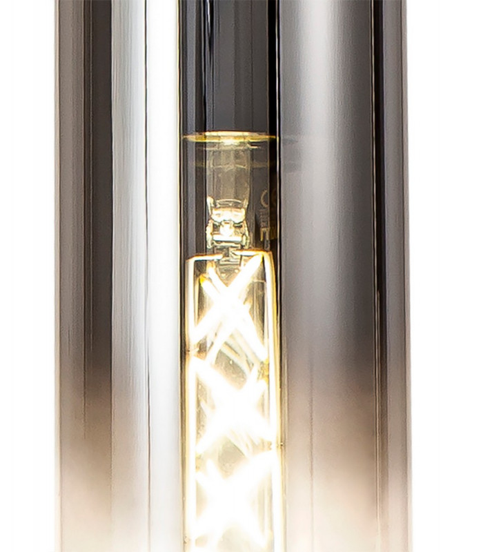 Single Pendant 1 Light Adjustable E27 Black Smoke Fade Glass-8