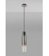 Single Pendant 1 Light Adjustable E27 Black Smoke Fade Glass-11