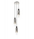 Round Pendant 3 Light Adjustable E27 Black Smoke Fade Glass-1