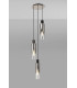 Round Pendant 3 Light Adjustable E27 Black Smoke Fade Glass-3