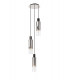 Round Pendant 3 Light Adjustable E27 Black Smoke Fade Glass-4