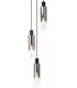 Round Pendant 3 Light Adjustable E27 Black Smoke Fade Glass-8