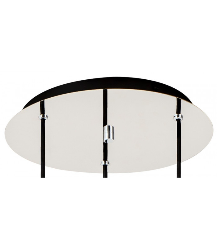 Round Pendant 3 Light Adjustable E27 Black Smoke Fade Glass-9