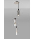 Round Pendant 3 Light Adjustable E27 Black Smoke Fade Glass-10