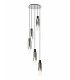 Round Pendant 5 Light Adjustable E27 Black Smoke Fade Glass-1