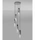 Round Pendant 5 Light Adjustable E27 Black Smoke Fade Glass-3