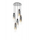 Round Pendant 5 Light Adjustable E27 Black Smoke Fade Glass-5