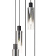 Round Pendant 5 Light Adjustable E27 Black Smoke Fade Glass-7