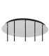 Round Pendant 5 Light Adjustable E27 Black Smoke Fade Glass-8