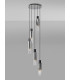 Round Pendant 5 Light Adjustable E27 Black Smoke Fade Glass-9
