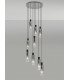 Round Pendant 9 Light Adjustable E27 Black Smoke Fade Glass-3
