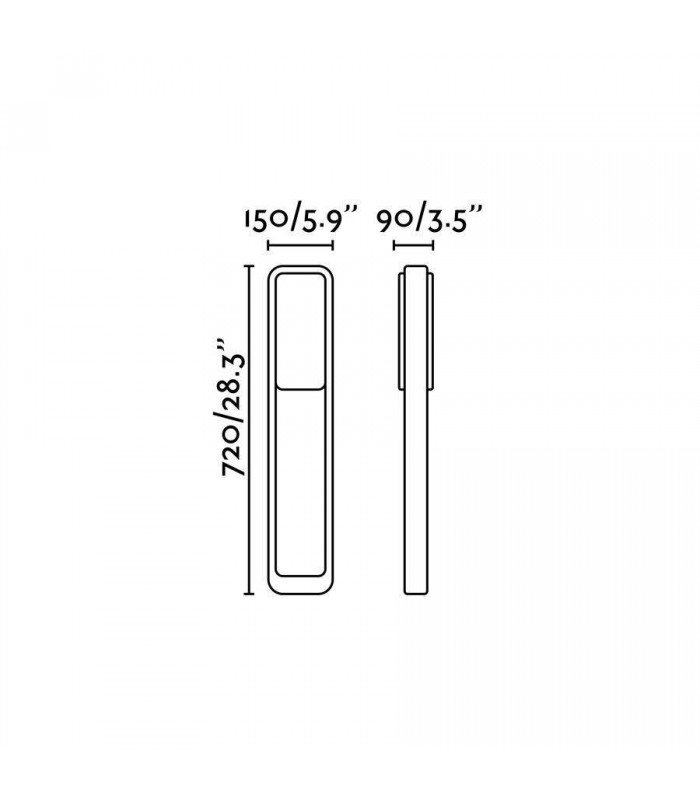 LED Outdoor Bollard Light White, Dark Grey IP65 - 3