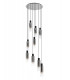 Round Pendant 9 Light Adjustable E27 Black Smoke Fade Glass-4