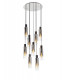 Round Pendant 9 Light Adjustable E27 Black Smoke Fade Glass-6