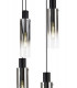 Round Pendant 9 Light Adjustable E27 Black Smoke Fade Glass-7