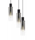 Round Pendant 9 Light Adjustable E27 Black Smoke Fade Glass-8