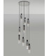 Round Pendant 9 Light Adjustable E27 Black Smoke Fade Glass-11