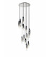 Round Pendant 15 Light Adjustable E27 Black Smoke Fade Glass Item Weight: 25.3kg-1
