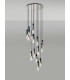 Round Pendant 15 Light Adjustable E27 Black Smoke Fade Glass Item Weight: 25.3kg-3
