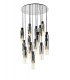 Round Pendant 15 Light Adjustable E27 Black Smoke Fade Glass Item Weight: 25.3kg-5