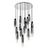 Round Pendant 15 Light Adjustable E27 Black Smoke Fade Glass Item Weight: 25.3kg-6